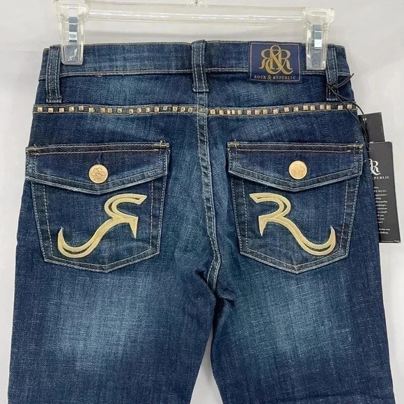 Rock & Republic Women’s Bootcut Jeans Sz 0M Blue Denim Kasandra New - Picture 7 of 13
